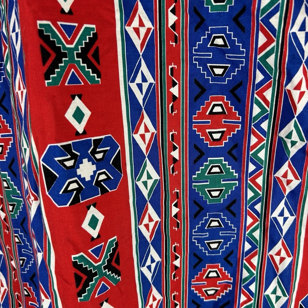 Frontier Series Southwestern Shirt Mens Medium Aztec Print Western Colorful - Picture 10 of 11